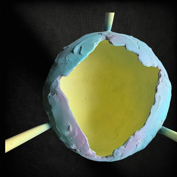 Rare *EARLY* Judi & Ron Lederer Planetary Sculpture Vtg Pottery Art Decor MCM - Picture 9 of 16